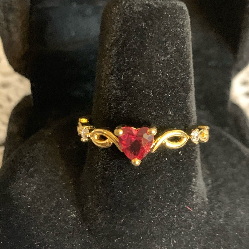 Heart Shaped Ruby Ring - image 1